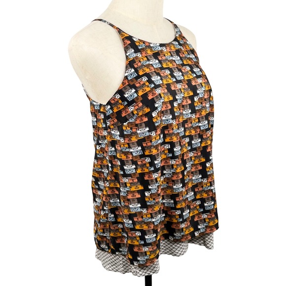 Porridge Tops - Anthropologie Porridge Layered Swing Tank Top XS Suitcase Halter Split Back EUC